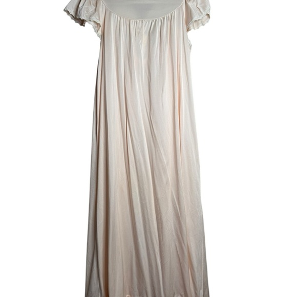 Vintage Shadowline Pink Nightgown With Lace & Pink Flowers Whimsical Small - Picture 3 of 9